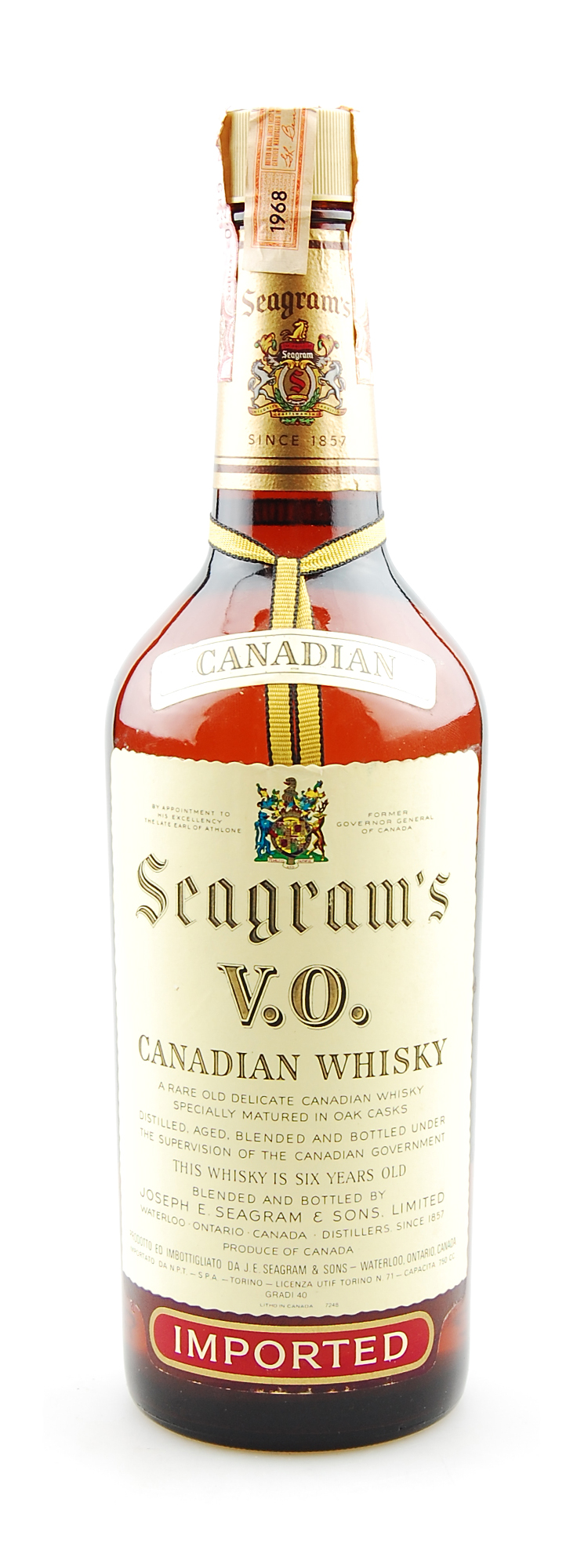 Whisky 1968 Seagram´s V.O. Canadian Whisky