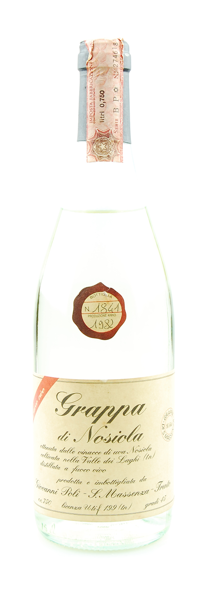 Grappa 1982 di Nosiola Giovanni Poli