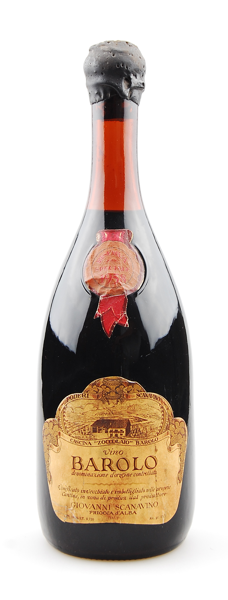 Wein 1958 Barolo Riserva Scanavino Cascina Zoccolaio