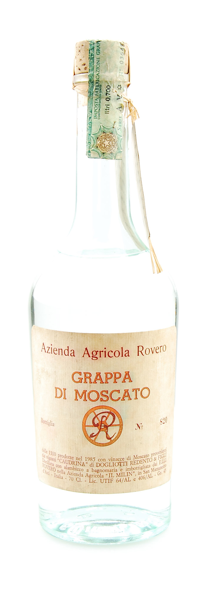 Grappa 1985 di Moscato Azienda Agricola Rovero