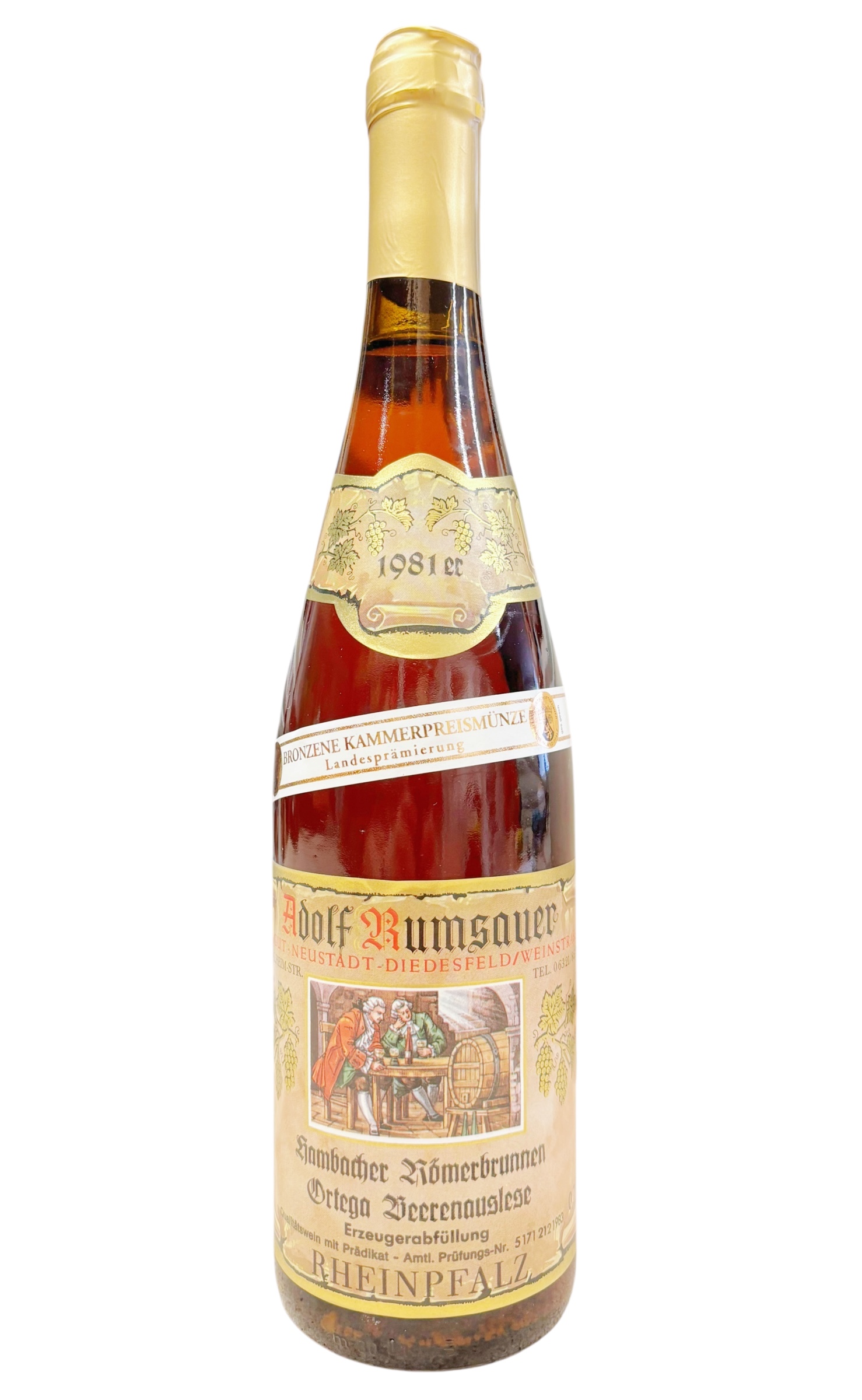 Wein 1981 Ortega Beerenauslese Hambacher Römerbrunnen