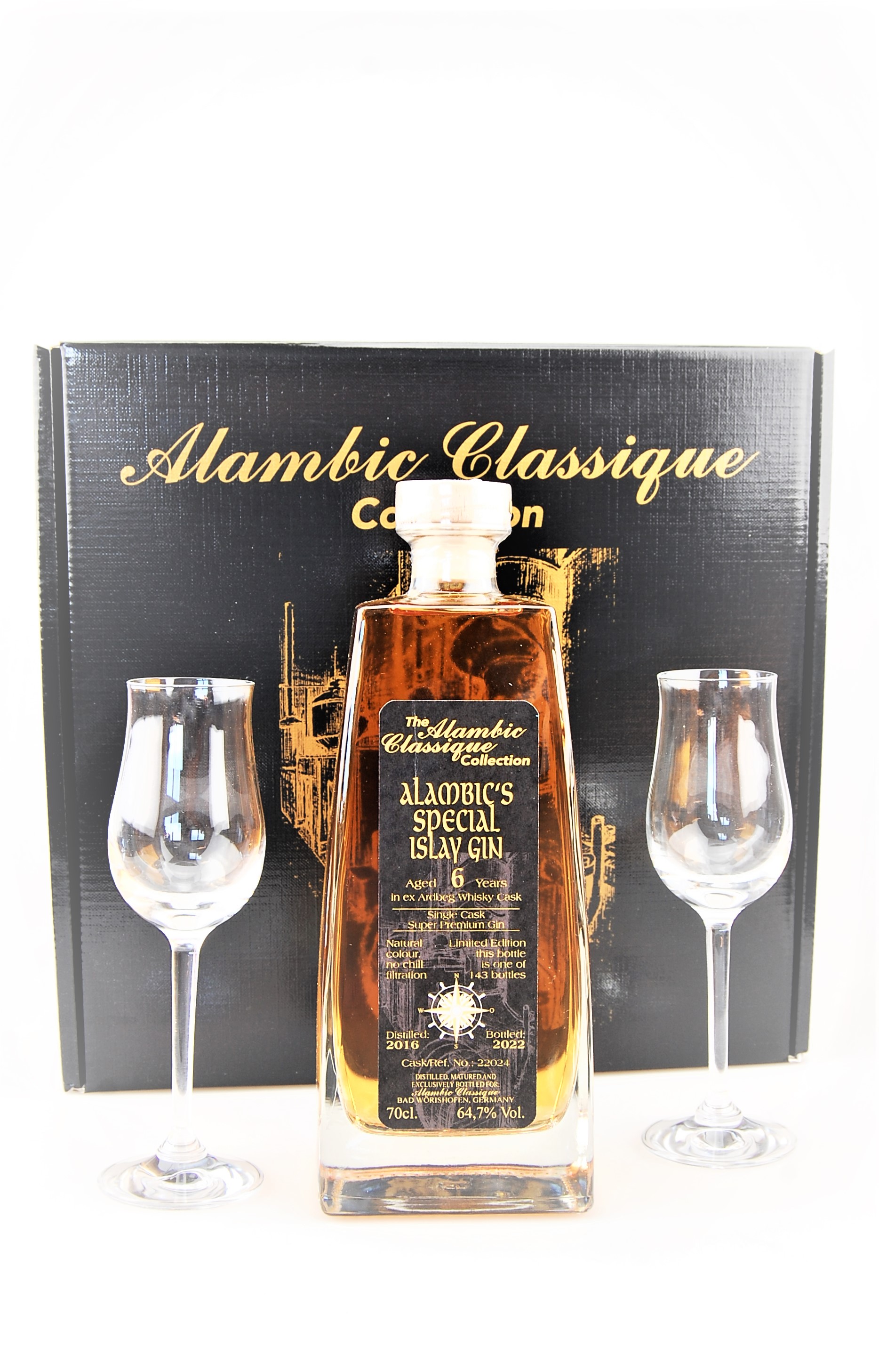 Gin 2016 Alambic´s Special Islay Gin Geschenk-Set 6 Jahre gereift
