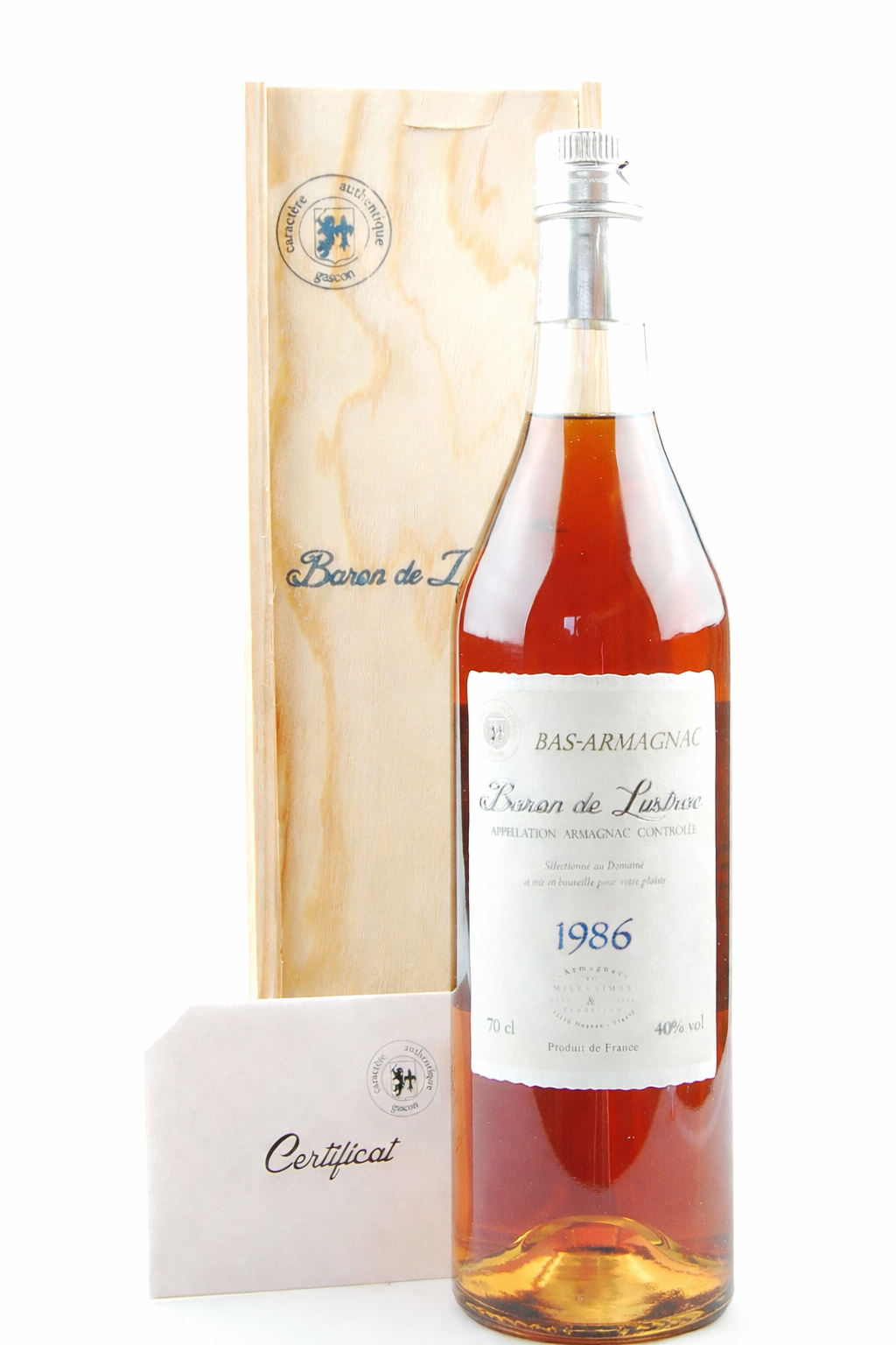 Armagnac 1986 Bas-Armagnac Baron de Lustrac 0,7l