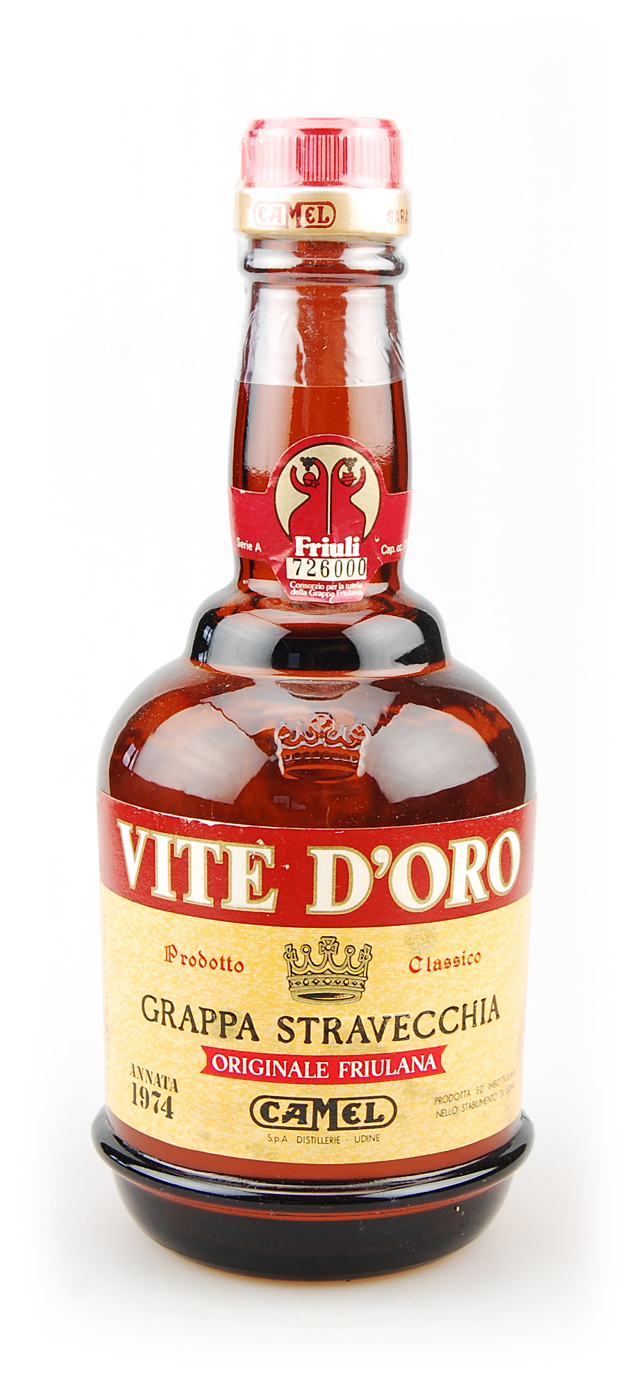 Grappa 1974 Vite d'Oro Camel Stravecchia Friulana
