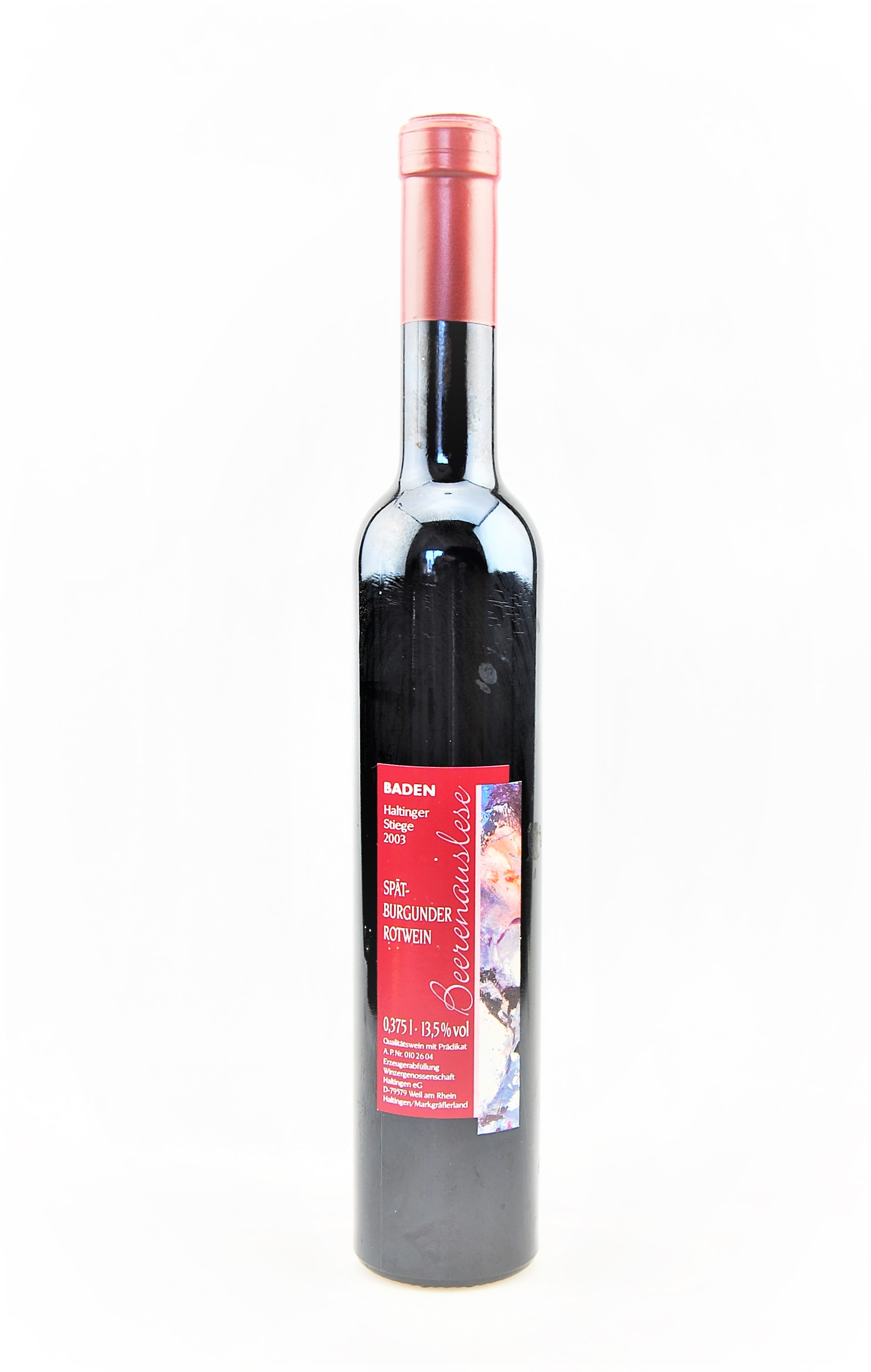 Wein 2003 Haltinger Stiege Spätburgunder Rotwein Beerenauslese