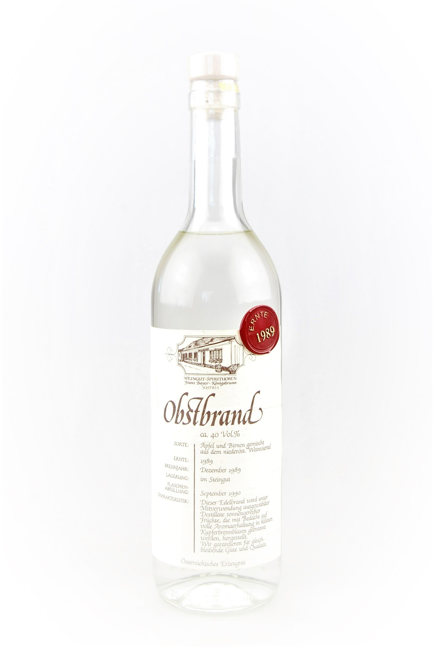 Obstbrand 1989 Bayer Obstbrand aus Äpfel und Birnen