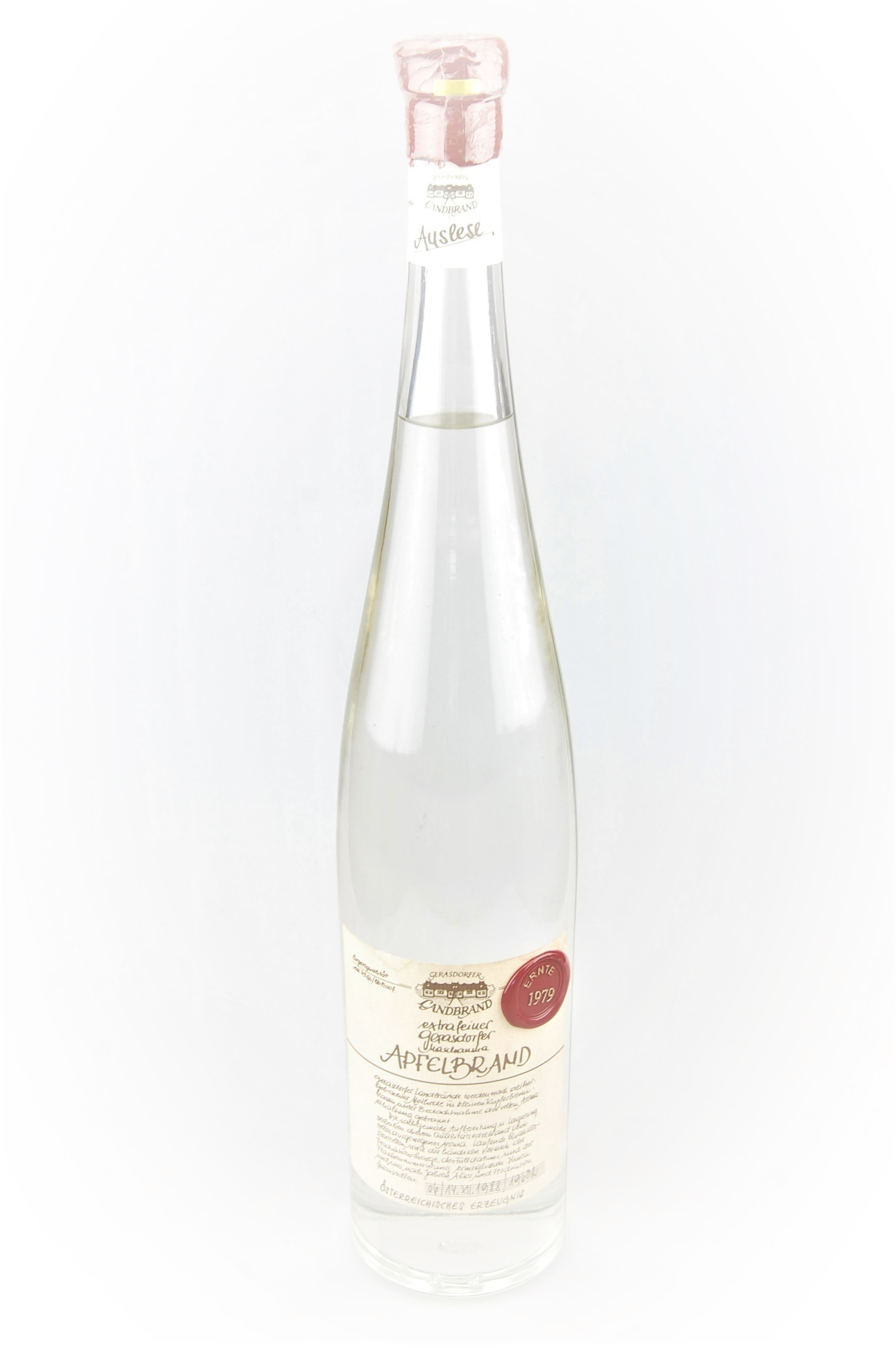 Obstbrand 1979 Gerasdorfer 1,5 l Maschanska Apfelbrand Auslese