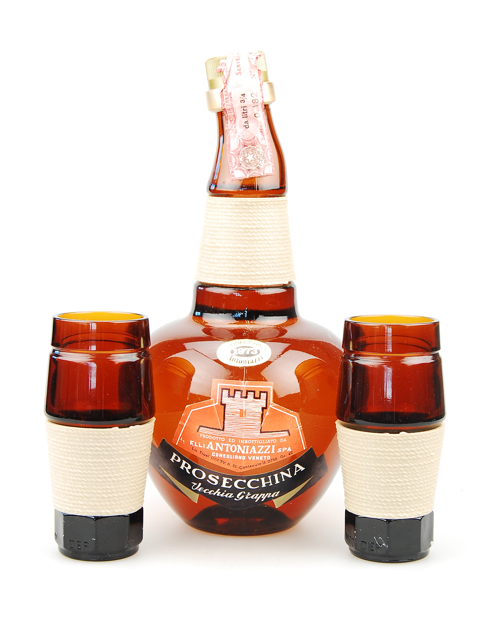 Grappa 1973 Antoniazzi Vecchia inklusive 2 Gläser