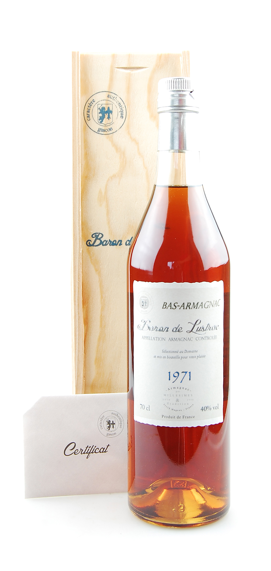 Armagnac 1971 Bas-Armagnac Baron de Lustrac 0,7l