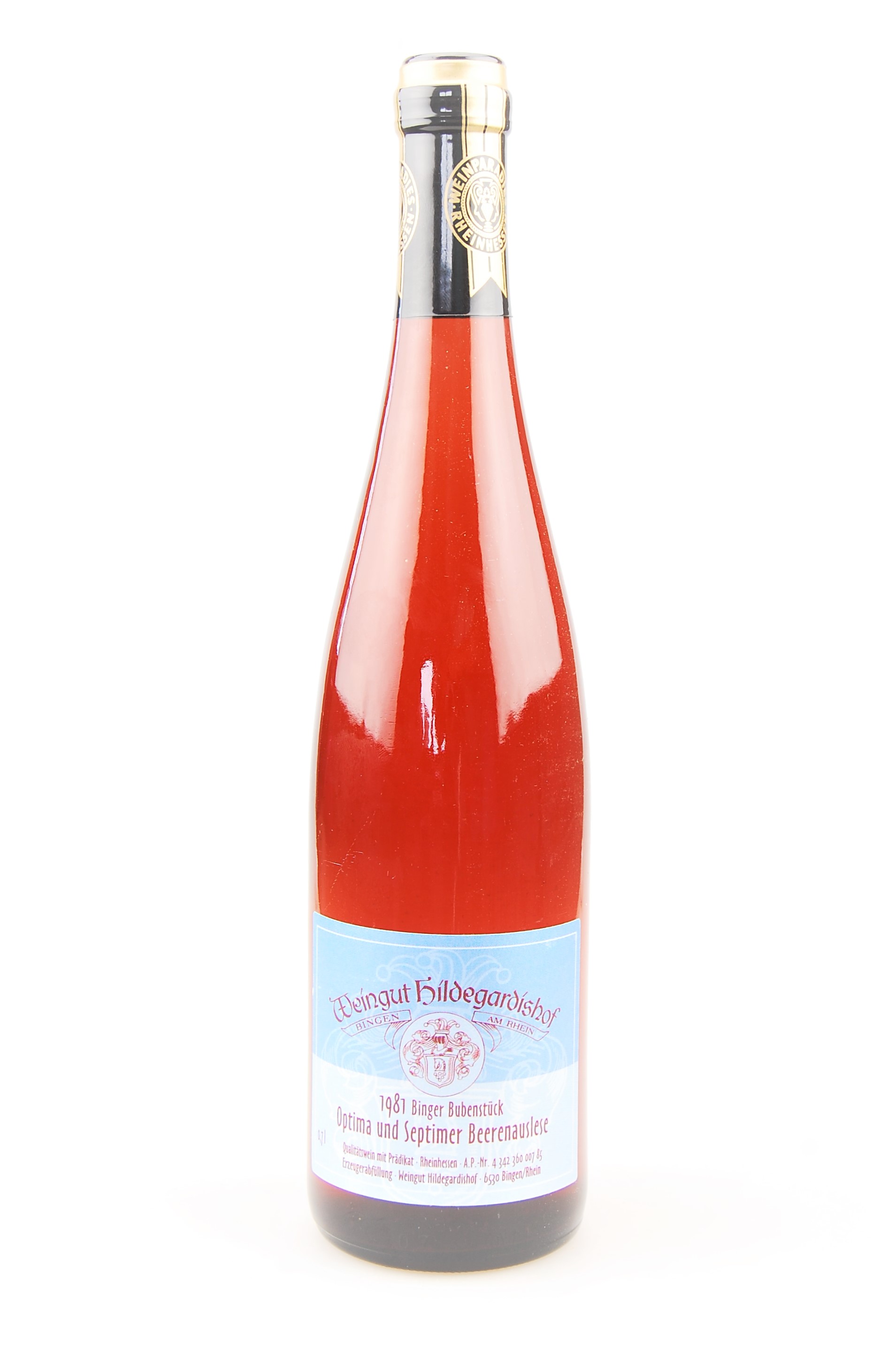Wein 1981 Binger Bubenstück Beerenauslese Optima & Septimer